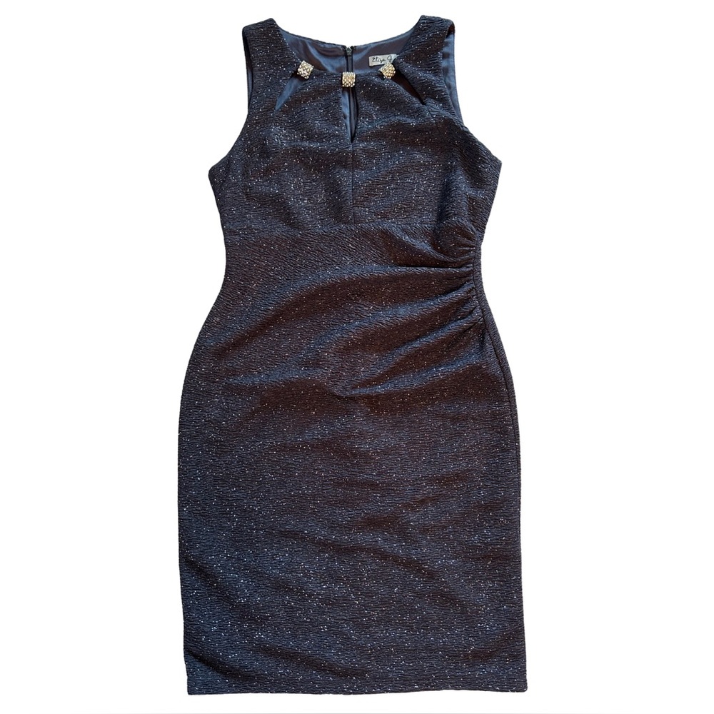 Eliza J Navy Blue and Silver Sparkle Cocktail Dress - Women’s size 8